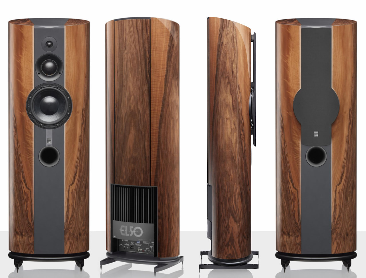 ATC EL50 Anniversary fully active three-way floorstanding loudspeakers in walnut finish