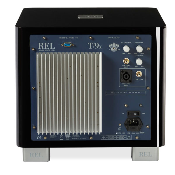 REL T/9x subwoofer rear amplifier panel