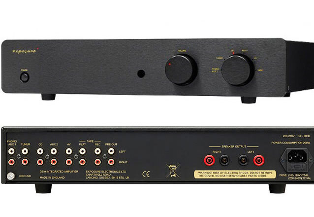 Exposure 2510 integrated amplifier showing front and rear connections