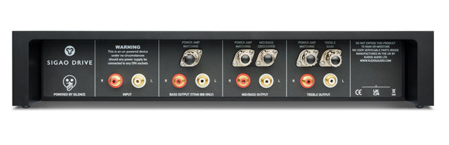 Rear panel connections on the Kudos SIGAO DRIVE crossover